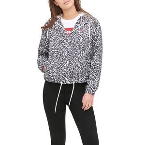 NWT animal print retro hooded windbreaker …
